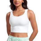 Top Cropped CRZ YOGA Canelado com Bojo Branco G
