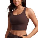 Top Cropped CRZ YOGA com Bojo em Malha Canelada Taupe XXS