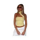 Top Cropped Elegante Com Alça Halter E Detalhes Franzidos Para Mulheres, Sexy, Ajuste Slim, Casual