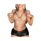Top Cropped Feminino Com Glitter E Strass, Transparente, Com Capuz E Costas Abertas, Estilo Regata,