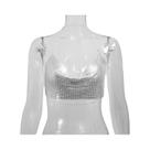 Top Cropped Feminino Com Lantejoulas Metálicas Brilhantes, Decote Em V, Sem Costas, Estilo Halter, Top Cropped Feminino Com Lantejoulas Metálicas Brilhantes, Decote Em V, Sem Costas, Estilo Halter,