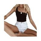 Top Cropped Feminino De Um Ombro Só Sem Mangas Para O Verão, Blusa Regata De Praia Com Barriga À