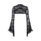 Top Cropped Feminino Gótico Chique Com Renda, Gola Falsa E Mangas Flare Para Festas E Encontros
