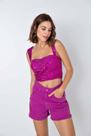 Top Cropped Feminino Justo FLOR DE LIS HYPER PINK - M