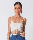 Top Cropped Feminino Lurex Marisa Bege-78176