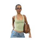 Top Cropped Feminino Sem Mangas Com Gola Quadrada, Elegante, Estilo Y2K, Roupa De Festa, Roupa De