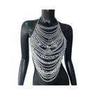 Top Cropped Feminino Sexy Com Corrente De Metal E Franjas, Sem Costas, Para Festas, Saída De Praia, Top Cropped Feminino Sexy Com Corrente De Metal E Franjas, Sem Costas, Para Festas, Saída De Praia,