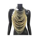 Top Cropped Feminino Sexy Com Corrente De Metal E Franjas, Sem Costas, Para Festas, Saída De Praia,
