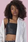 Top Cropped Juvenil Preto Vanilla Cream