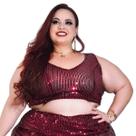 Top cropped regata brilhante de lantejoulas semitransparente forrado internamente cor de pele bege claro 38 ao 54 brilho Top cropped regata brilhante de lantejoulas semitransparente forrado internamente cor de pele bege claro 38 ao 54 brilho