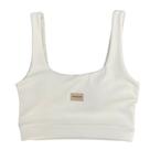 Top Cropped Regata Canelado Alça Larga