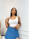 Top Cropped Regata Liso Básico Suplex Forro Duplo Cor:BrancoTamanho:M