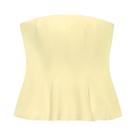 Top Cropped sem alça Amarelo Sem Costas Para Mulheres, Blusa Regata Tubo Para Festas De