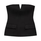 Top Cropped sem alça Off-White Sem Costas Para Mulheres, Regata Tubo Corset Sem Mangas Para O