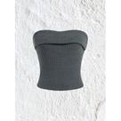 Top Cropped Sem Mangas Em Malha Canelada Para Mulheres, Estilo Y2K Grunge Punk, Ajuste Slim,