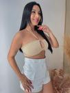 Top Cropped Sereia feminino multiformas Verão Calor Praia Eventos estilo sexy malha canelada buble Tamanho único