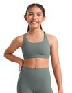 Top CRZ YOGA Butterluxe com Alças Cruzadas Decote Redondo Cinza Sálvia P