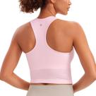 Top CRZ YOGA Sem Costura Canelado com Costas Nadador Rosa P Pequeno