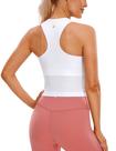 Top CRZ YOGA Sem Costura Canelado Gola Alta Nadador Branco XXS
