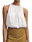 Top curto halter Ythomm bufante sem mangas branco Top curto halter Ythomm bufante sem mangas branco