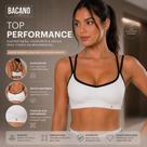 Top de academia Feminino Branco com Tiras Pretas Design Exclusivo Costas Diferenciadas Top de academia Feminino Branco com Tiras Pretas Design Exclusivo Costas Diferenciadas
