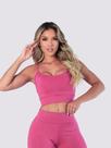 Top De Academia Feminino Cropped Faixa Alcinha Casual Básico Liso com Bojo Treino Fitness