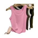 Top De Alça Larga Branco Com Detalhes Em Relevo Para Mulheres, Casual De Verão, Cores Candy