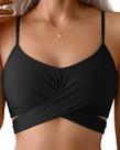 Top de biquíni Amy Babe 2026 Twist Front, decote em V, acolchoado, preto, feminino Top de biquíni Amy Babe 2026 Twist Front, decote em V, acolchoado, preto, feminino