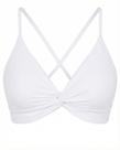Top de biquíni Amy Babe Twist Front com decote em V branco para mulheres Top de biquíni Amy Babe Twist Front com decote em V branco para mulheres