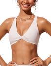 Top de Biquíni CRZ YOGA Torcido Frente Cruzada Branco G