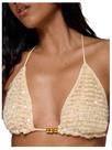 Top de biquíni MakeMechic Glitter, lantejoulas, triângulo amarelo para mulheres Top de biquíni MakeMechic Glitter, lantejoulas, triângulo amarelo para mulheres