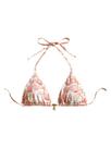 Top de biquíni Milumia Floral Halter Triangle Cup laranja para mulheres