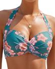 Top de biquíni VividHarbor Retro Twist Front Push Up para mulheres
