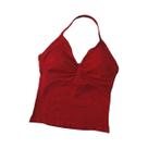 Top De Ginástica Feminino Longline Com Alças E Costas Abertas, Top De Yoga Com Efeito Scrunch Para