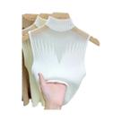 Top De Malha Branco Estilo Y2K Sem Mangas Com Decote Cortado Chic Streetwear Feminino Top De Malha Branco Estilo Y2K Sem Mangas Com Decote Cortado Chic Streetwear Feminino