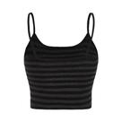 Top De Verão Feminino Gótico Punk Com Listras E Botões, Sem Mangas, Alças Finas, Estilo Y2K Grunge