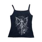 Top De Verão Feminino Y2K Gótico Punk Emo, Curto, Sexy, Casual, Com Estampa De Letras Top De Verão Feminino Y2K Gótico Punk Emo, Curto, Sexy, Casual, Com Estampa De Letras