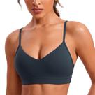 Top de Yoga Sem Costura CRZ YOGA Butterluxe Decote V Marinho G