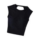 Top De Yoga Sexy Sem Costas Para Mulheres, Manga Curta, Com Almofada Fixa No Peito, Colete De