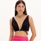Top Easy Lança Perfume Micro Fivela Ve25 Preto Feminino