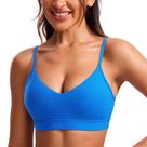Top Esportivo Sem Costura CRZ YOGA Butterluxe Decote V Azul XS