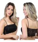 Top Faixa Renda Cropped Rendado Bojo Bustiê Feminino Alça