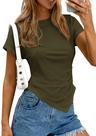 Top feminino assimétrico de verão verde militar PRETTYGARDEN