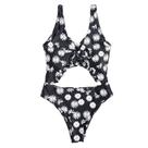 Top feminino com estampa de margarida sexy com decote em V profundo maiô de uma peça