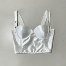 Top Feminino Cropped Regata Corselet Cetim Moda Feminina De Festa Balada Verão