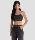 Top Feminino de Alça em Malha Lantejoula Dianna Preto