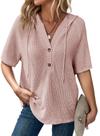 Top feminino Dokotoo Summer 2025 Waffle Knit rosa tamanho S