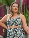 Top Feminino Fitness com Estampa Plus Size