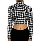 Top Feminino Manga Longa Gola Alta Justo Estampas Sortidas Suplex PP ao Plus Size