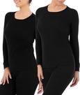 Top feminino Thermal Crew Fruit of the Loom, preto, tamanho L